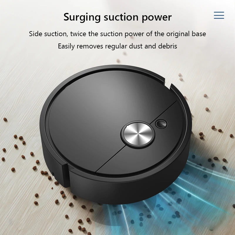 3 In 1 Smart Sweeping Robot Wireless Assistant Mopping Cleaner Easy To Use Mini Cleaning Machine For Carpet Hard Floors Pet Hair