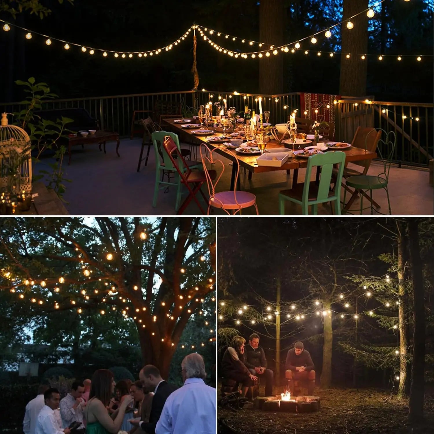 Shatterproof G40 Lights Garland 220V 110V Led String Light E12 Waterproof Connectable Outdoor Backyard Christmas Light Decor