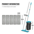 Hand Free Flat Floor Mop And Bucket Set For Professional Home Floor Cleaning System With Washable Microfiber Pads For Hardwood