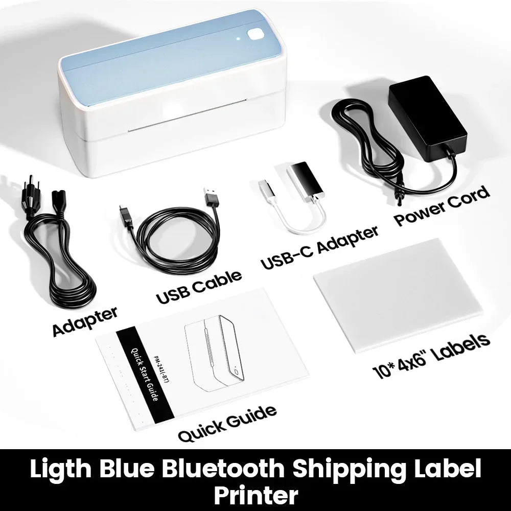 Phomemo 241 Bluetooth Thermal Label Printer Wireless Small Shipping Label Printer 4X6 Compatible with iPhone Android Mac Window
